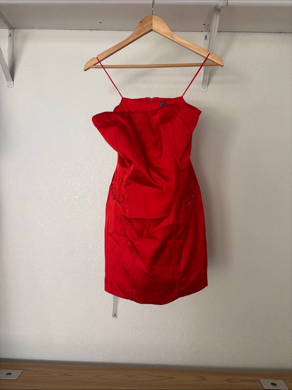 Anthropologie Zara Draped Satin Mini Dress